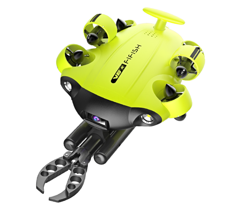 Industrial Case V6E M200 200M Cable rue 360° Manual Spool Qysea FIFISH V6 Expert 4K UHD Camera Underwater Drone ROV with VR Real-Time Tracking 6000lm LED 